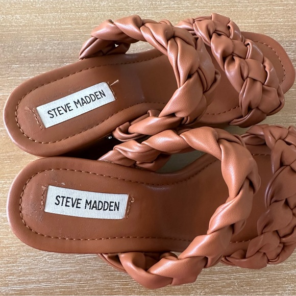 Steve Madden Cognac Brown Fauna Platform Clog Heels - Picture 6 of 8
